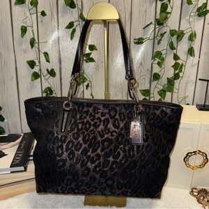 Pre Loved Coach Madison Chenille Ocelot Tote